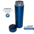 Garrafa Térmica Squeeze Inteligente, Termômetro de Temperatura 500 Ml Inox