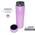 Garrafa Térmica Squeeze Inteligente, Termômetro de Temperatura 500 Ml Inox