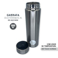 Garrafa Térmica Squeeze Inteligente, Termômetro de Temperatura 500 Ml Inox