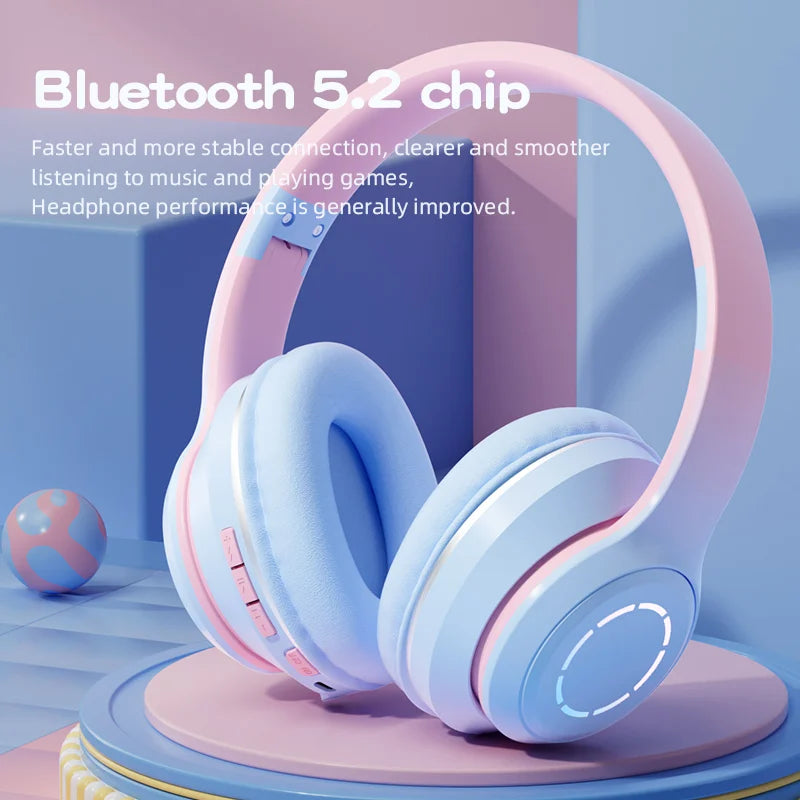 Fone de Ouvido 5.2 Bluetooth, Stereo, sem Fio, Dobrável.