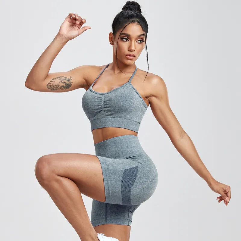 Conjunto Esportivo Sem Costura para Mulheres, Suit Yoga, Sutiã Fitness.